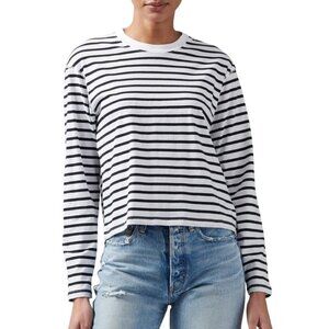 ATM NWT Anthony Thomas Melillo Long Sleeve Stripe Boy Tee Black White Size M